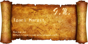 Igari Margit névjegykártya